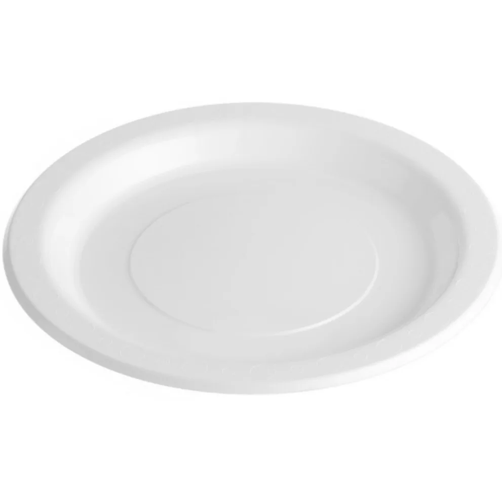 Reusable Round Plastic Plates 23cm/ 9 inches x500 1 reusable round plastic plates 23cm white pack