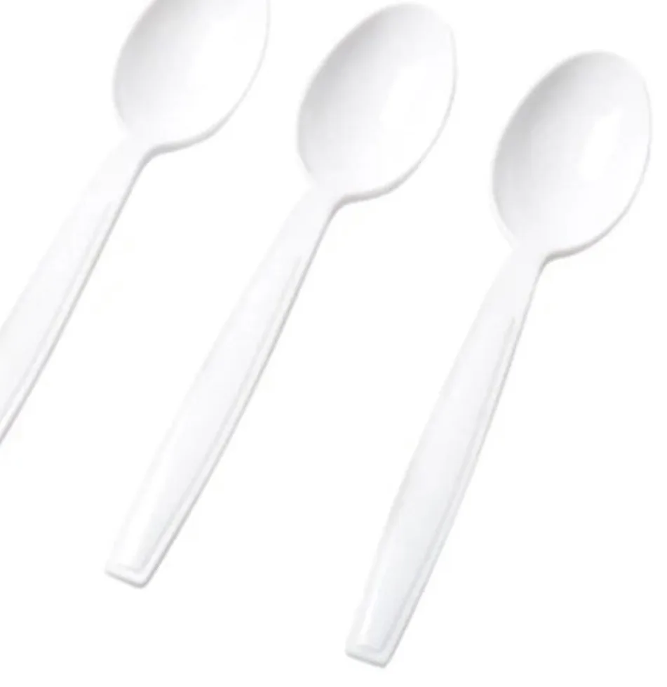 desert white plastic spoons
