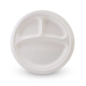 10”-3 Sugarcane Compartment Round Plate