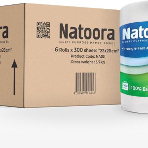 Natoora Bamboo Jumbo Paper Towel (6 Rolls x 300 Sheets)