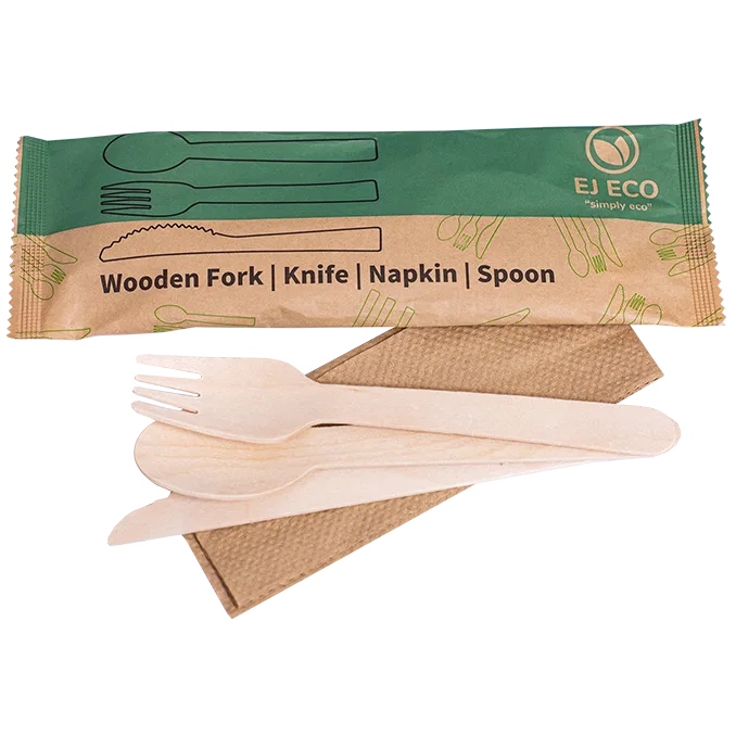 4PC WOODEN CUTLERY SET